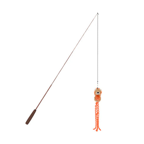 FabCat Floppy Lion Teaser Cat Toy Wand